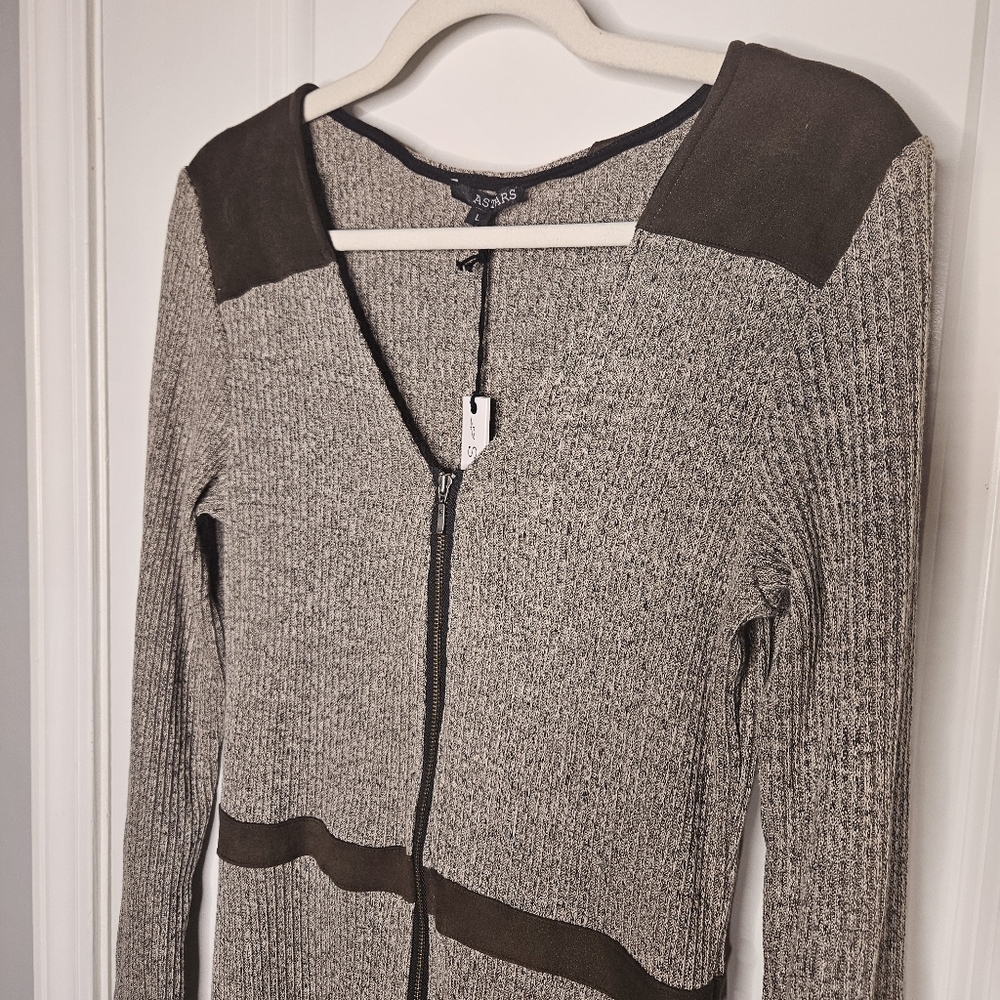 ASTARS Women's Manhattan Zip Dress in Mocha Rib NWT - Picture 3 of 8